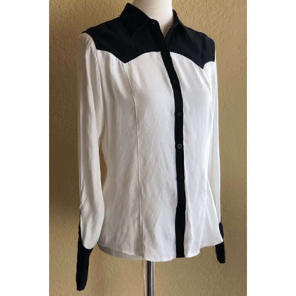 Max Studio London Womens Colorblocked Button Up Shirt 7M07A31